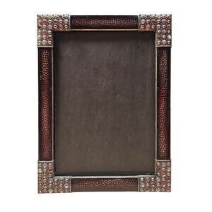 Vintage Pink Clear Swarovski Jeweled Photo Frame for 5" x 7" Picture Elegant